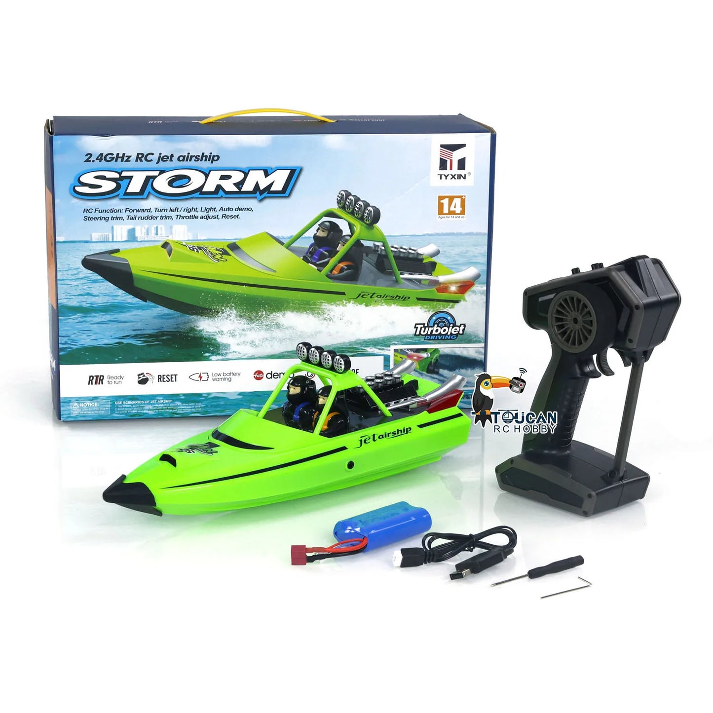 RC RTR Boat Lights Self Righting Jet Ship 2.4G Radio control Racing Boat Model for Kids Adults OutdoorToy Gift