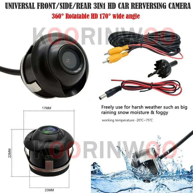 Cars 360 Camera HD Video RCA System Vehicle Switch Koorinwoo Backup Security Rear View Cam Front Camera Aotu Parking Accesorries