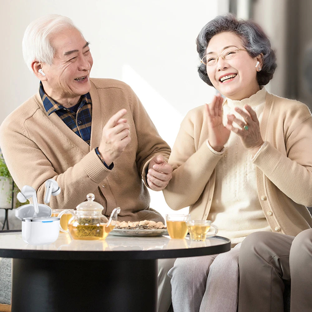 Mini Noise-cancelling Hearing Aid Wireless Headphones Hearing Amplifier Earbuds Hearing Aid Feature in Ear Earphones for Elderly