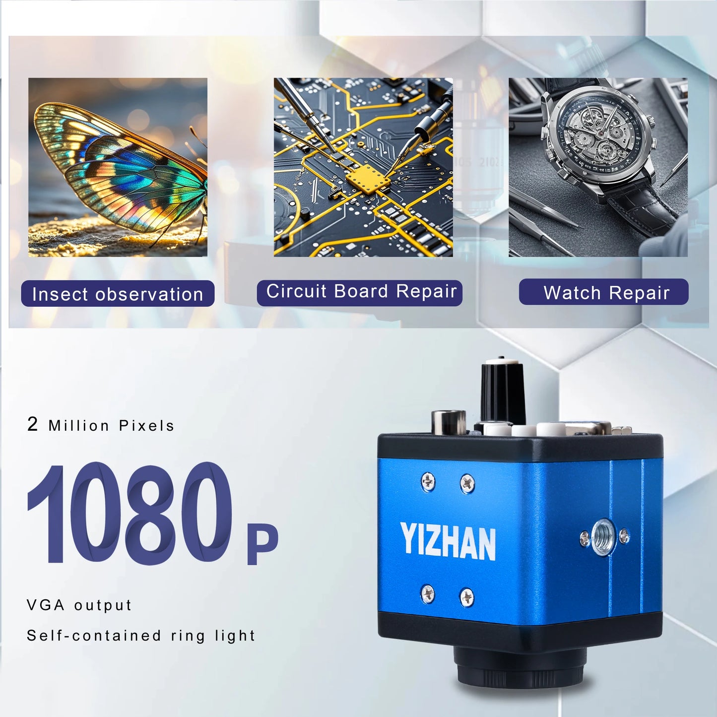 4K Digital Microscope 48MP Microscope For Electronics USB-C Industrial Cameras HDMI 1-150X Zoom C-Mount Lens Phone Pcb Soldering