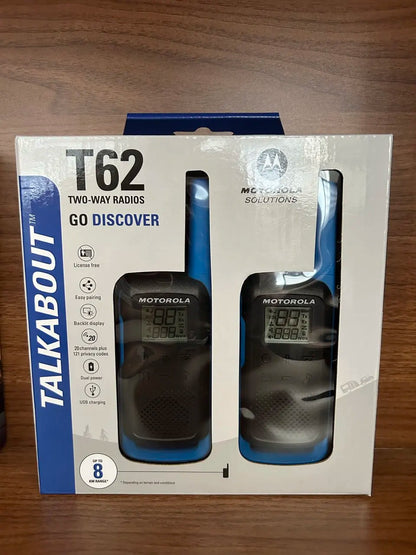 Motorola-T62 Go Walkie Talkie 16 Channels up to 8 km Range, No Call charges Outdoor adventures Travel