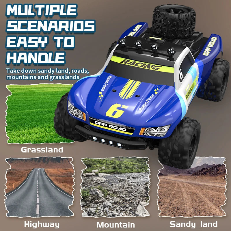 2025 New RC Car 2.4GH Model With LED Lights 4WD High-Speed Off-road Remote Control Climbing Vehicle Outdoor Cars Drift Kids Toys