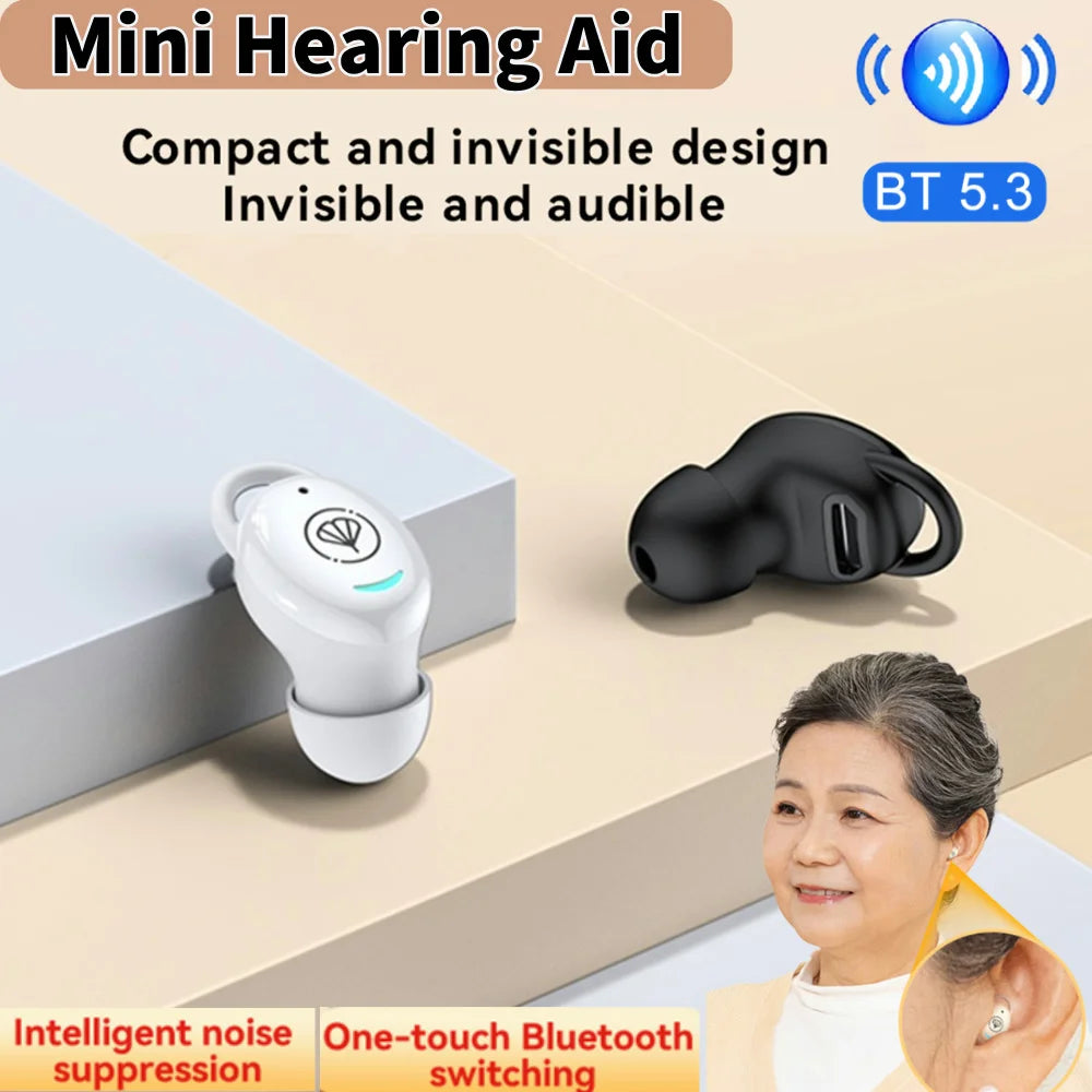 Hearing Aids Mini Sound Amplifier Rechargeable Bluetooth Earphone Wireless In-Ear Earbuds for The Elderly Audifonos Noise Cancel