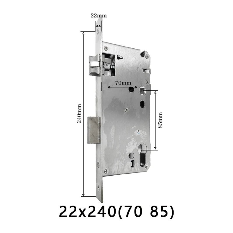 Smart fingerprint lock body special mortise smart lock 5050 125mm-240mm 2585-7085mm 5572 6072 300*6085 lock body