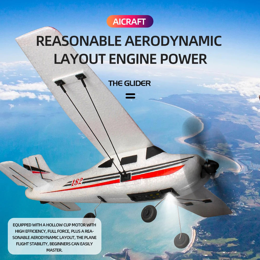 RC Plane, simulation RC fixed-wing glider, 2 channels RC combat aircraft, 2.4G control easy to fly for beginners&adults&boys