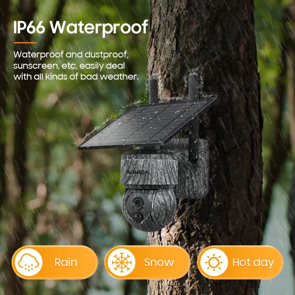 4G Solar Security Camera Outdoor 360° PTZ Security Camera Wireless WIFI 3MP Night Vision PIR Motion Detection Video Waterproof