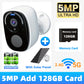 2K 5MP Solar Security Camera Wireless Outdoor Color Night Vision Battery Powered Support 5G WiFi, PIR, Waterproof, Two-Way Alexa