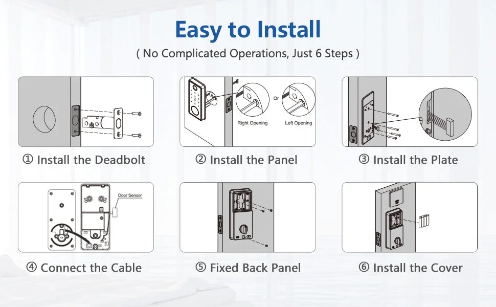 Smart Deadbolt Locks for Front Door Alexa WiFi TTlock App Biometric Fingerprint keyless Entry Keypad door lock with Gateway