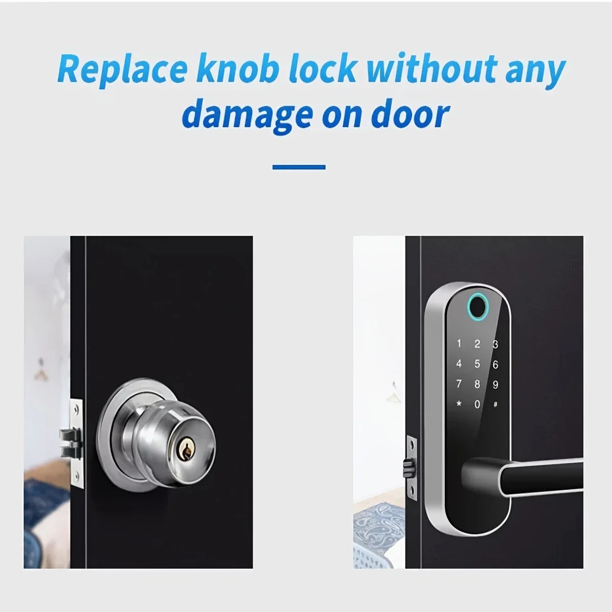 Smart Fingerprint Door Lock App Remote Control Keyless WIFI Digital Touchscreen Lock IP67 NFC Waterproof with 2 IC Cards