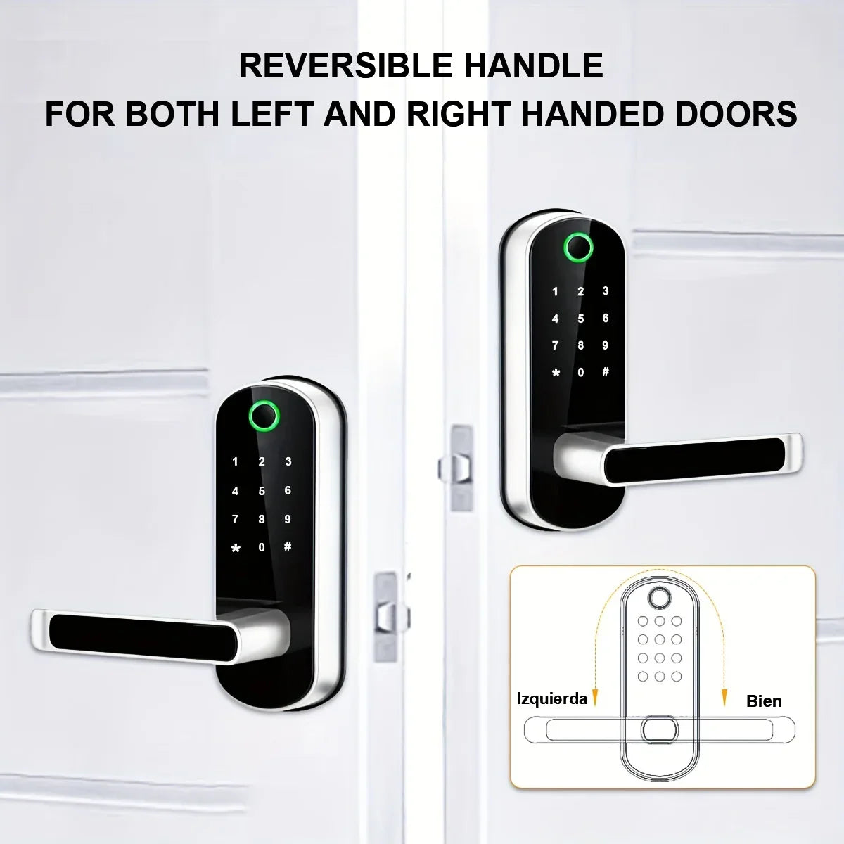 Smart Fingerprint Door Lock App Remote Control Keyless WIFI Digital Touchscreen Lock IP67 NFC Waterproof with 2 IC Cards