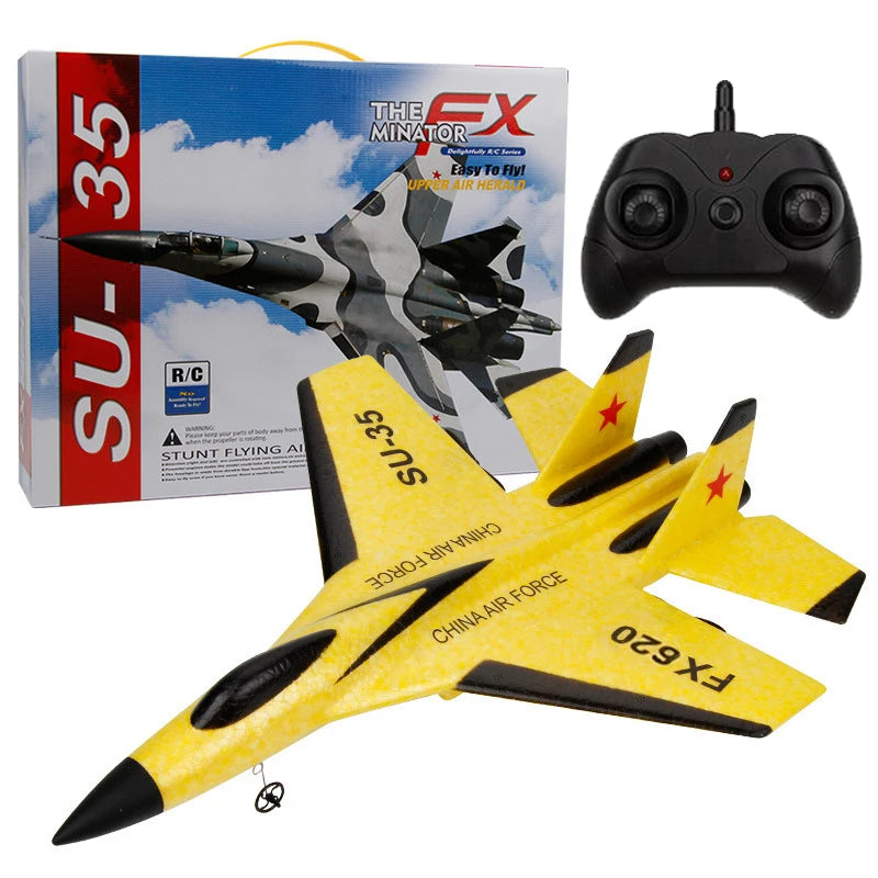 RC Plane SU57 Radio Control Airplane Light Fixed Wing Hand Throwing Su30 Foam Electric Remote Control Plane Toys for Children