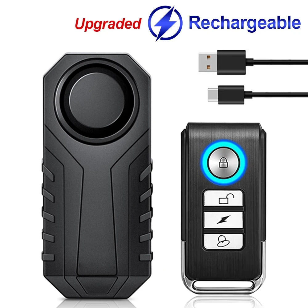 Awapow Bicycle Alarm 113dB Waterproof Motorcycle Security Burglar Wireless Remote Control Electric Scooter Bike Anti theft Alarm