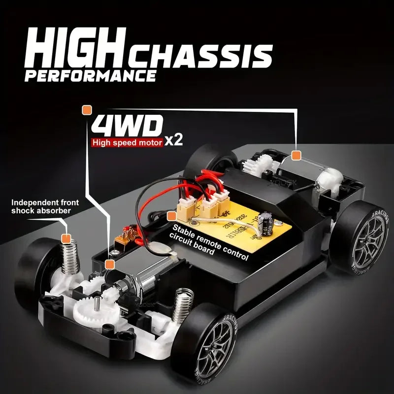 20KM/H RC Drift Car 1/24 4WD Remote Control Car High Speed Four Wheel Drive Radio Controlled Mini Racing Car Model Boy Toy Gifts