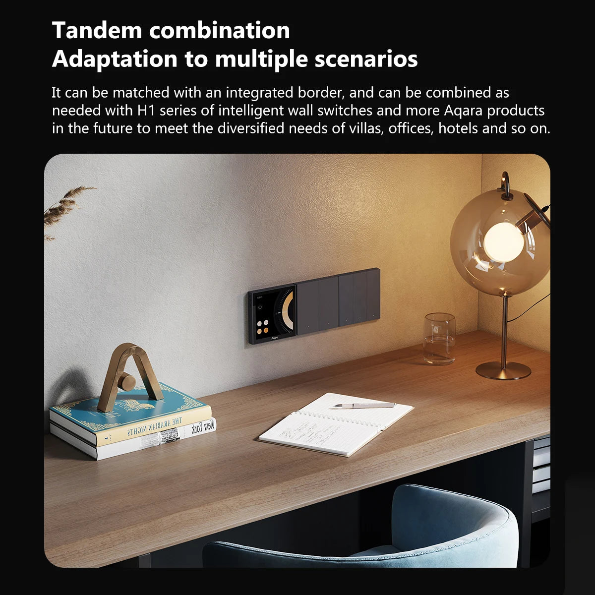 Aqara S1 Smart Scene Panel Switch Voice Control with Siri HomeKit Compatible Smart Home Automation Touchscreen Remote Control