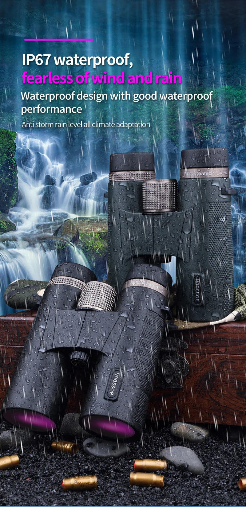 12x42 HD Professional Binoculars with ED Lens BAK4 Prism Waterproof Metal Body for Birdwatching Hunting Camping Travel Outdoor