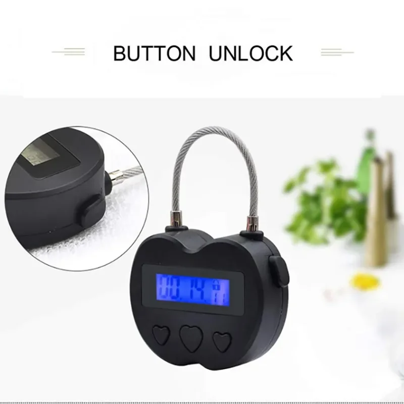 Smart Time Lock LCD Display Time Lock Multifunction Travel Electronic Timer, Waterproof USB Rechargeable Temporary Timer Padlock