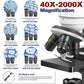 Microscope for Kids，40X-2000X Compound Microscope with for Home School Laboratories for Children Students
