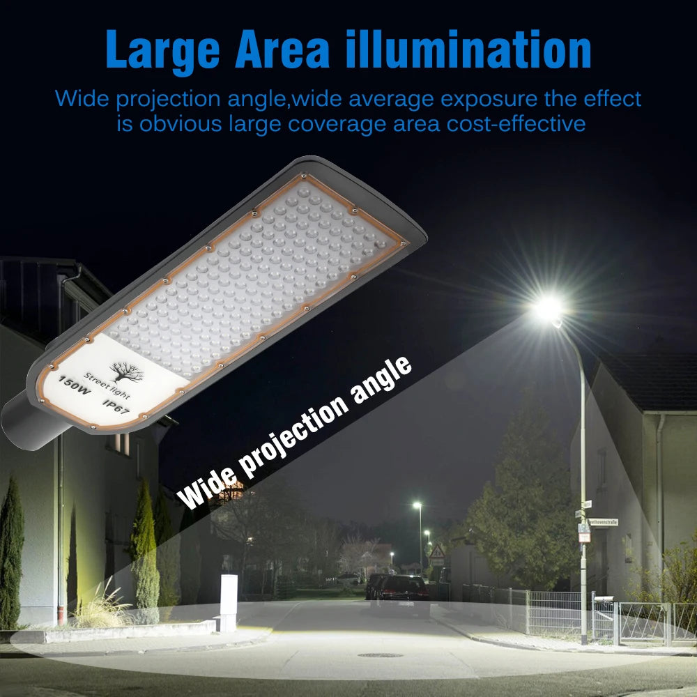Floodlight IP67 Waterproof LED Street Lights 100W 150W 200W Super Bright Lamp Outdoor Wall Light Security Lighting for Garden