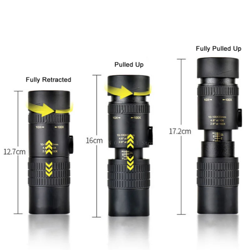 Monocular Telescope 10-300x40 High-power HD Zoom Mini Telescope With phone clip Super Telephoto Zoom Telescope Hunting Camping