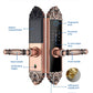 Smart Home Digital Lock Electronic Fingerprint Smart Lock European Home Indoor Door Handle Lock Golden Red Brown Tuya TTlock