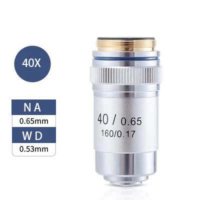 Biological Microscopes Lens 4X 10X 20X 40X 60X 100X(oil) 195 Achromatic Objective Lens Parts