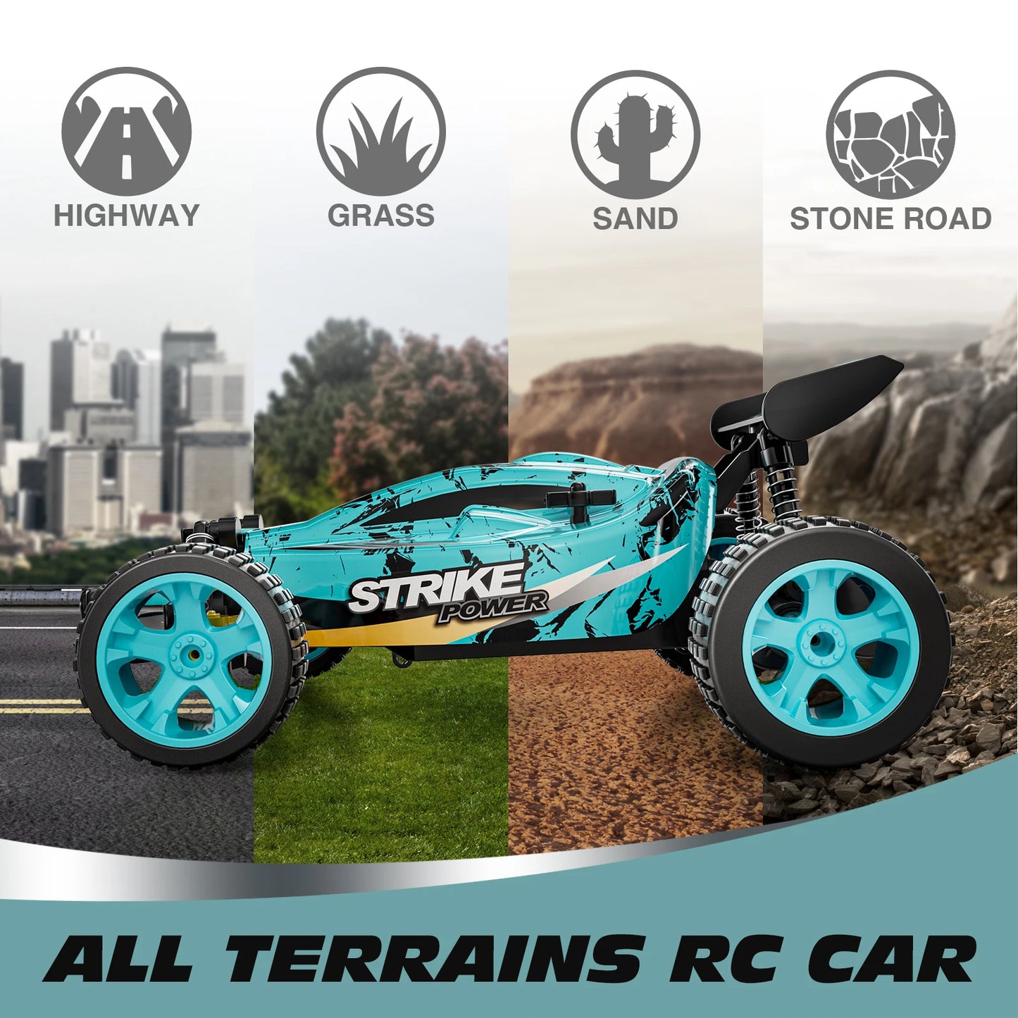RC Cars Remote Control Car for Kids, 1:18 Scale 20 KM/H 2WD Offroad Buggy, 2.4GHz RC Racing Car,50 Mins Playtime, Toys Gifts