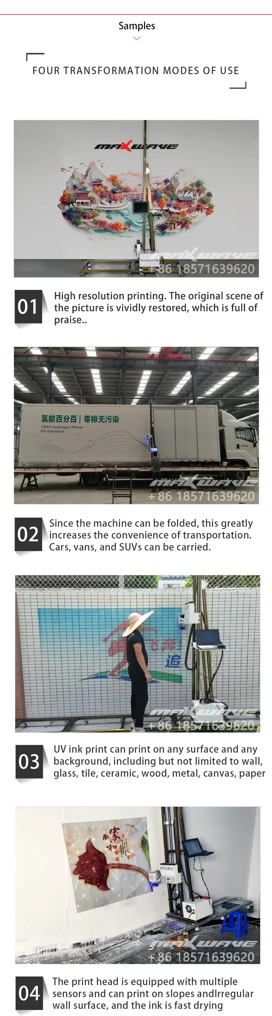 Vertical Printer 3D Wall Printer Machine Direct to Wall Portable Painting Machine With 6M Steady Track Outdoor Printer Factory