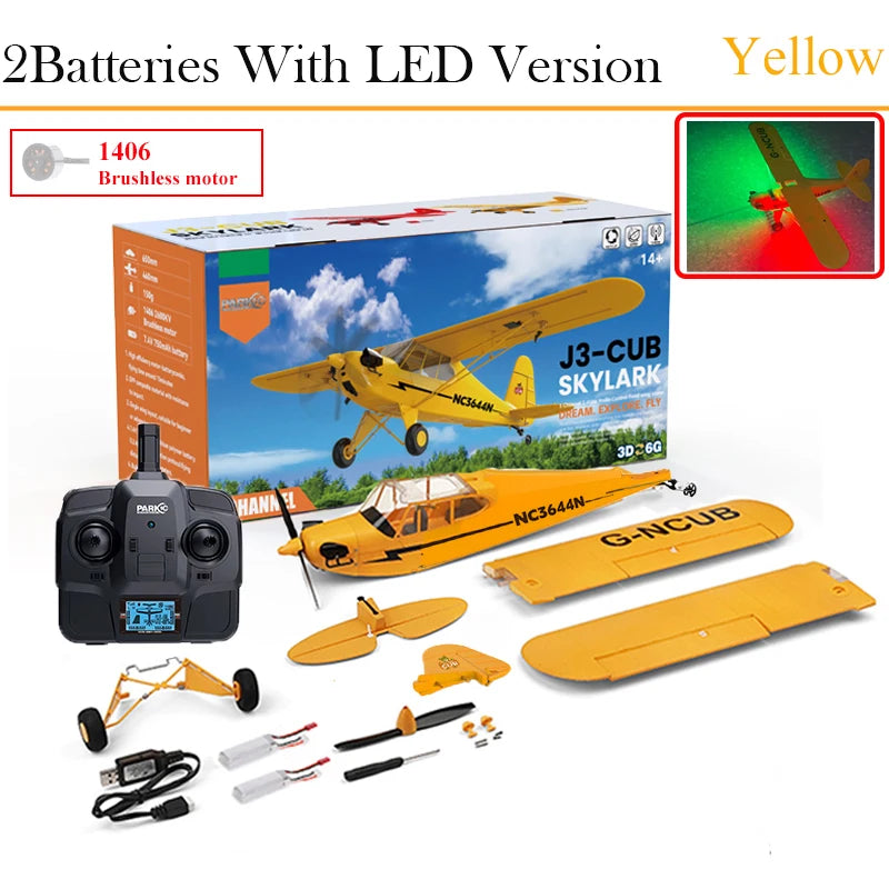 Hot Sale RC Plane RTF 2.4G Brushless Motor 3D/6G Remote Control Airplane  Wltoys A160 Upgraded J3-CUB Ready To Fly