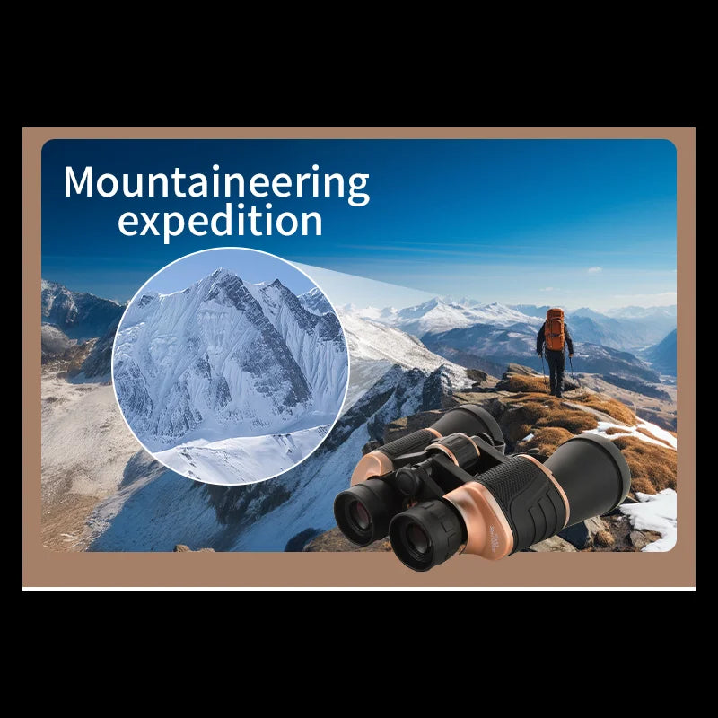 Bronze-colored high-definition 10x 10X50 binoculars, FCM broadband coated, 50MM large objective lens, 25MM large eyepiece