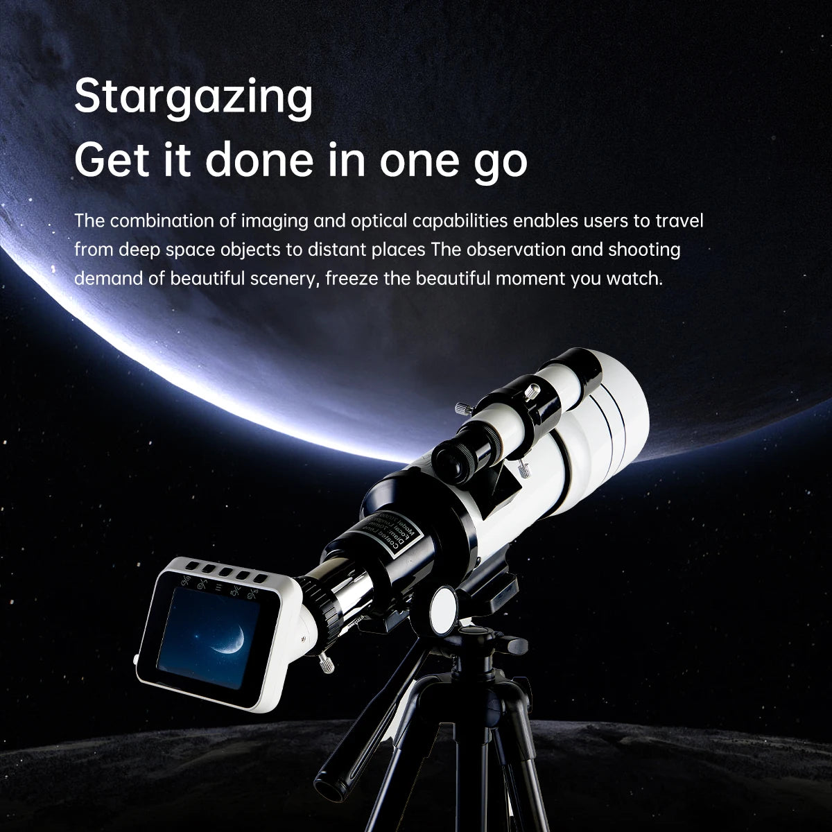 30070 Professional Astronomical Telescope  Monocular Electronic Eyepiece 70MM Large-Aperture for Stargazing Bird Watching