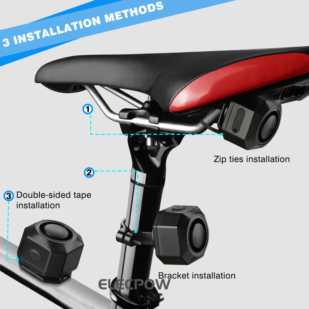 Elecpow Bicycle Alarm Wireless Waterproof Motorcycles Scooter Bike  Anti theft Alarm Security Protection Vibration Burglar Alarm