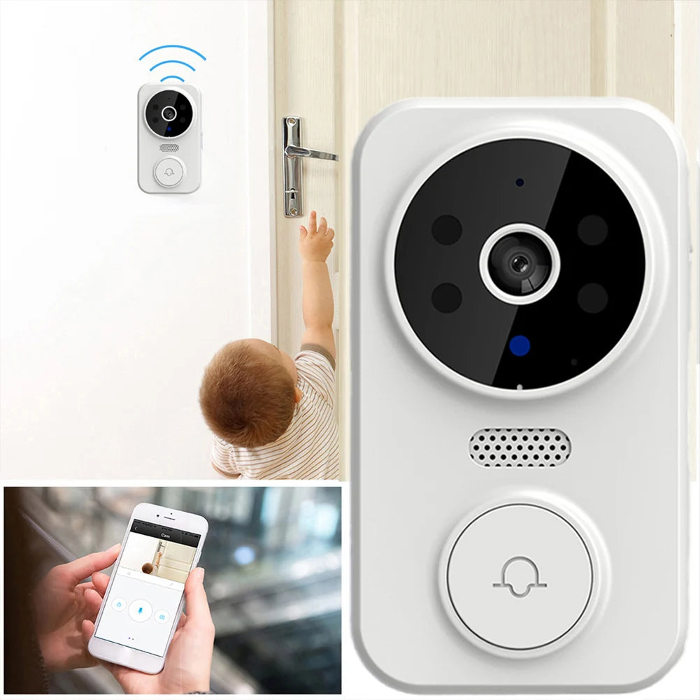 WiFi Video Doorbell Smart Home Door Bell Night Vision Wireless Visual Intercom Doorbell Two-Way Audio Visual Doorbell Monitoring