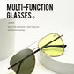 Retro Double Beam Large Frame Presbyopia Glasses Night Vision Photochromic Multifocal Reading Glasses Anti Blue Light Eyeglasses
