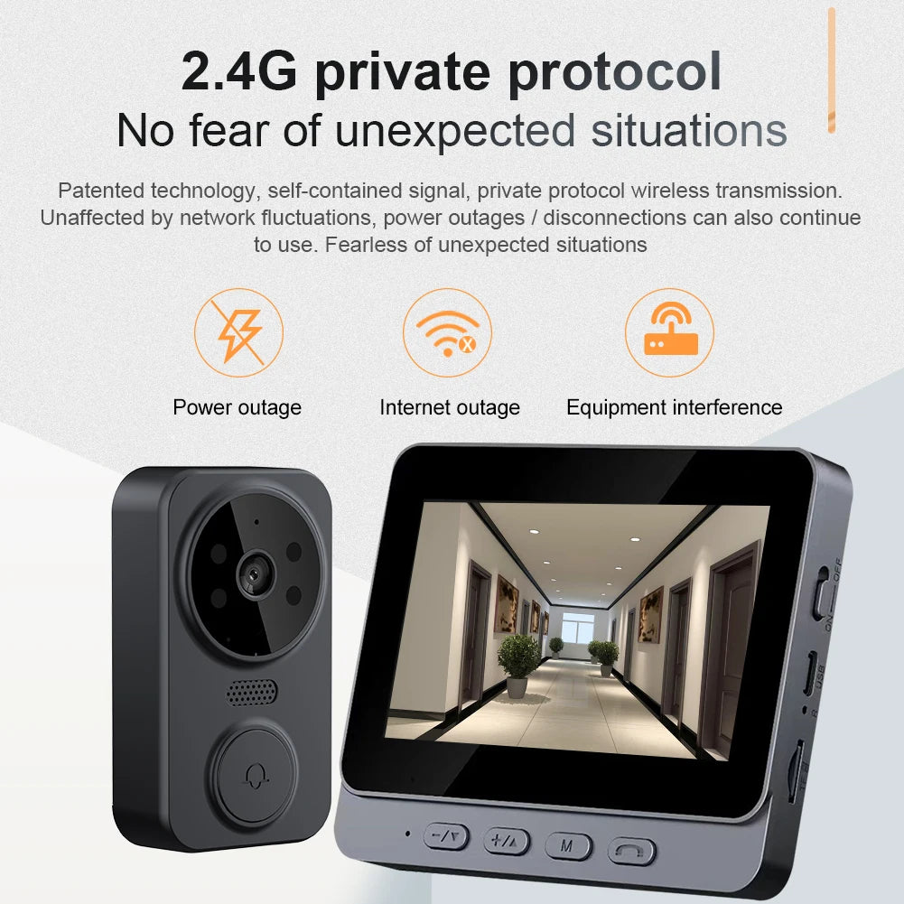 Home Digital Viewer IR Night Vision Digital Door Viewer 2.4G WiFi Automatic Sensing Video Intercom Door Cameras Two-Way Intercom