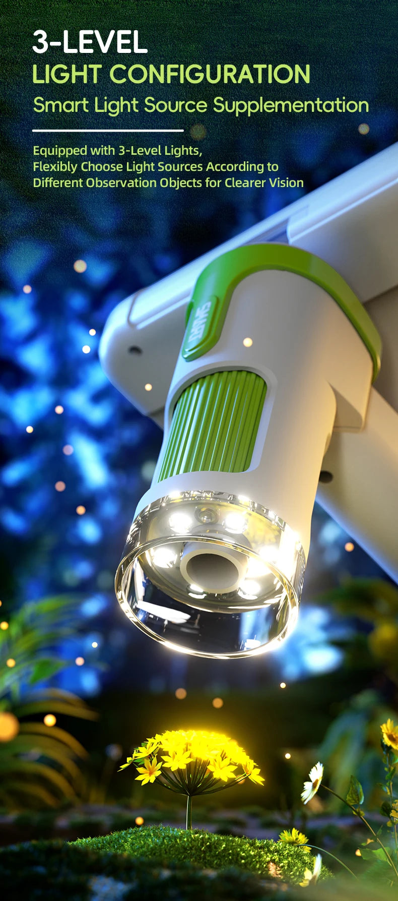 Microscope for Kids Children Microscope with 3.97 Inch Screen 1600x Zoom Mini Handheld Microscope Camera Christmas Birthday Gift