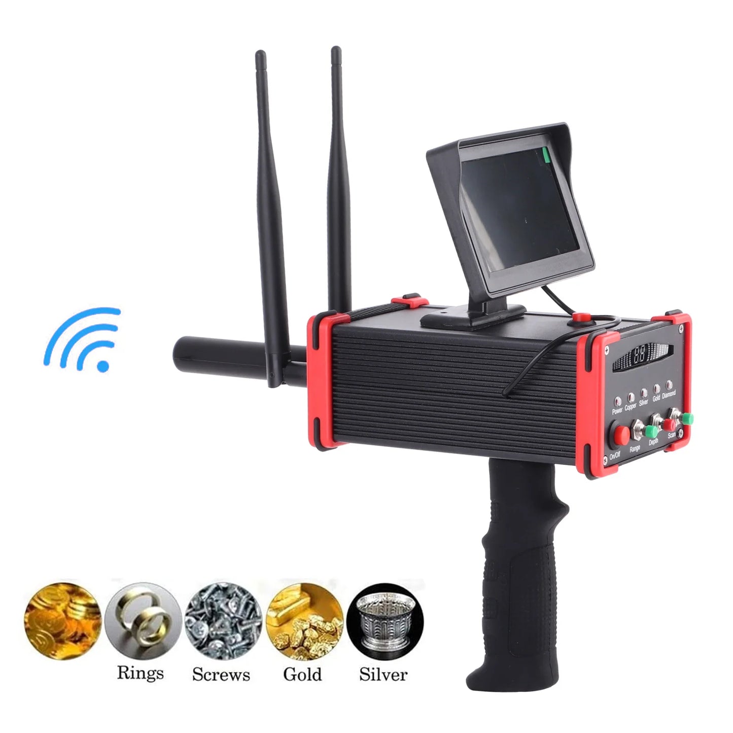 Metal Detector Underground Metal Scanner High Definition Screen Treasure Finder for Gold Silver Copper Copper Scanner