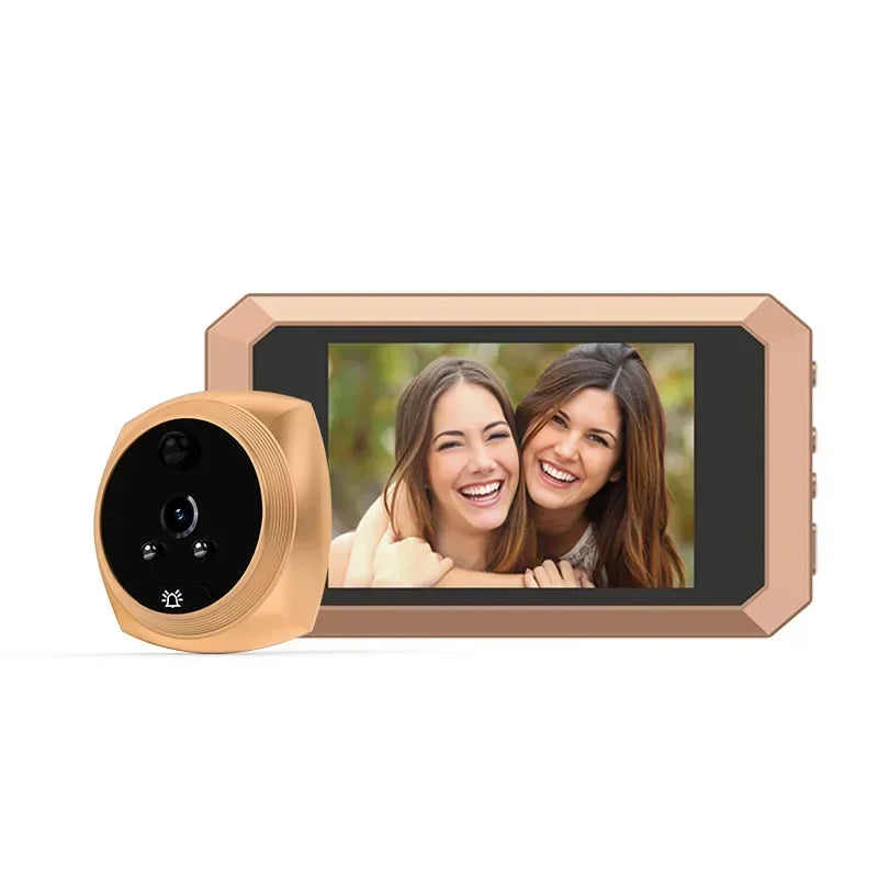 3.5" Monitor Video Doorbell Digital Viewer Video-eye Door Peephole Camera Photo Record Night Vision Human Detection 200W Pixels