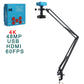 48MP 4K 1080P HDMI USB Industrial Digital Microscope Camera with C-Mount Lens 130X Zoom Cantilever Stand for Repair Soldering