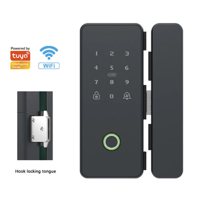 TYSH Fingerprint Smart Door Lock Digital Electronic Lock Glass Door Lock Front Door Wifi Smart Lock Door Tuya Smart Home