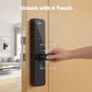 ‌MOES Smart Wooden Door Lock with Touchscreen - Bluetooth Fingerprint/Password/APP Unlock, Anti-Tamper Alarm, 6-Month Battery‌
