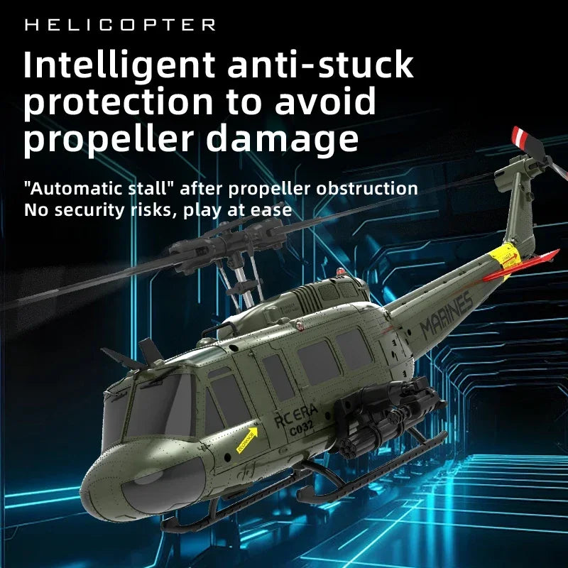 RC ERA C032 (Uh-1) 6ch Aileron Free Reverse Flying Stunt Helicopter Electric Remote-Controlled Airplane Model Toy Gift