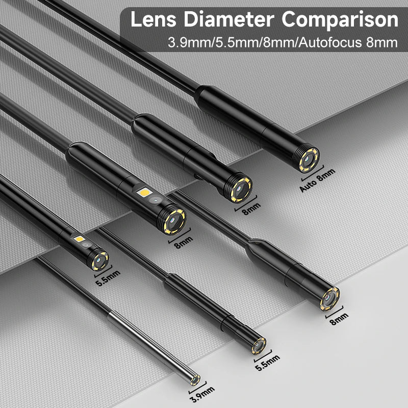 Industrial Endoscope 4.3'' IPS Screen Autofocus Camera HD1080P Single Dual Triple Lens USB Probe Car Inspection Borescope LEDs