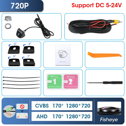 Srnubi AHD 1080P CVBS Night Vision IP68 Waterproof 170 Degree Fish Eye Lens Backup Rear View Camera For Vehicle Monitor Android
