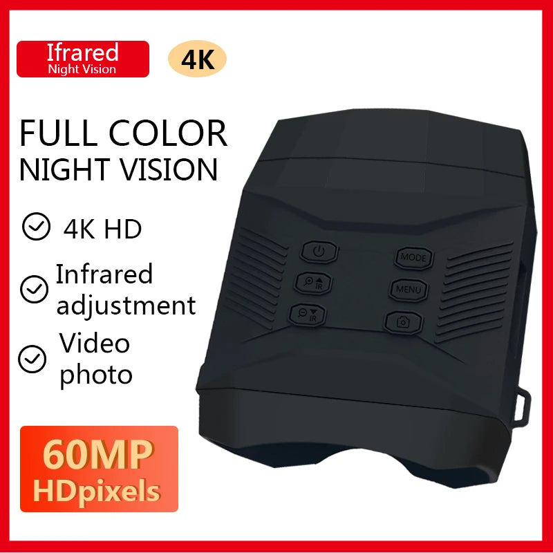 4K 60MP 3Inch Large Screen  8X Zoom NV6000 Full Color Night Vision Instrument  Googles Binocular Take Photo&Video Digital Camera
