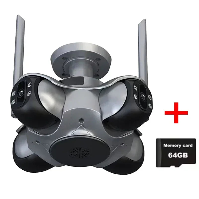 10K 20MP Four Screen WiFi Security Camera Wireless CCTV Auto Tracking Smart Four Lens PTZ Surveillance Cam FFVIDEO APP