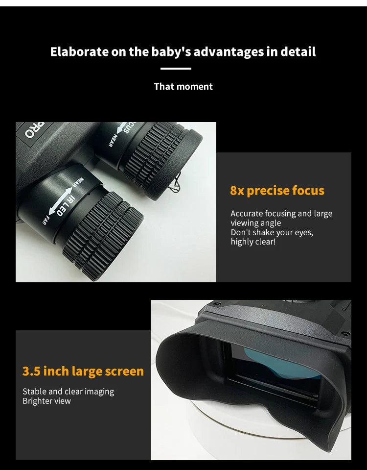 5K Night Vision Binoculars HD Full Dark 500M With Screen Digital Zoom Infrared Goggles Observing Animals Camping Hunting