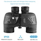 Binoculars 10x50 Marine Military Telescope Adults Waterproof With Rangefinder Compass BAK4 Prism HD Bird Watching For Hunting