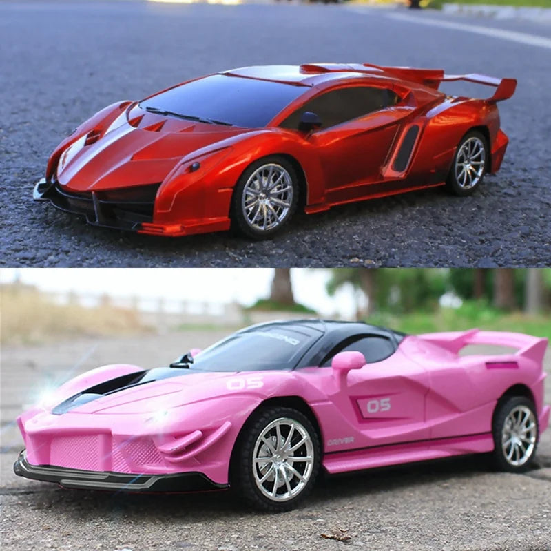 1/18 RC Car LED Light Radio Remote Control Sports Cars For Children Racing High Speed Drive Vehicle Drift Boys Girls Toys