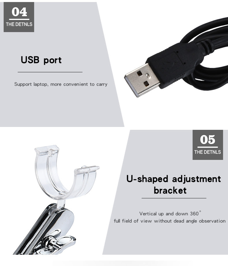 1600X 1000X USB Microscope Handheld Portable Digital Microscope USB Interface Electron Microscopes with 8 LEDs with Bracket