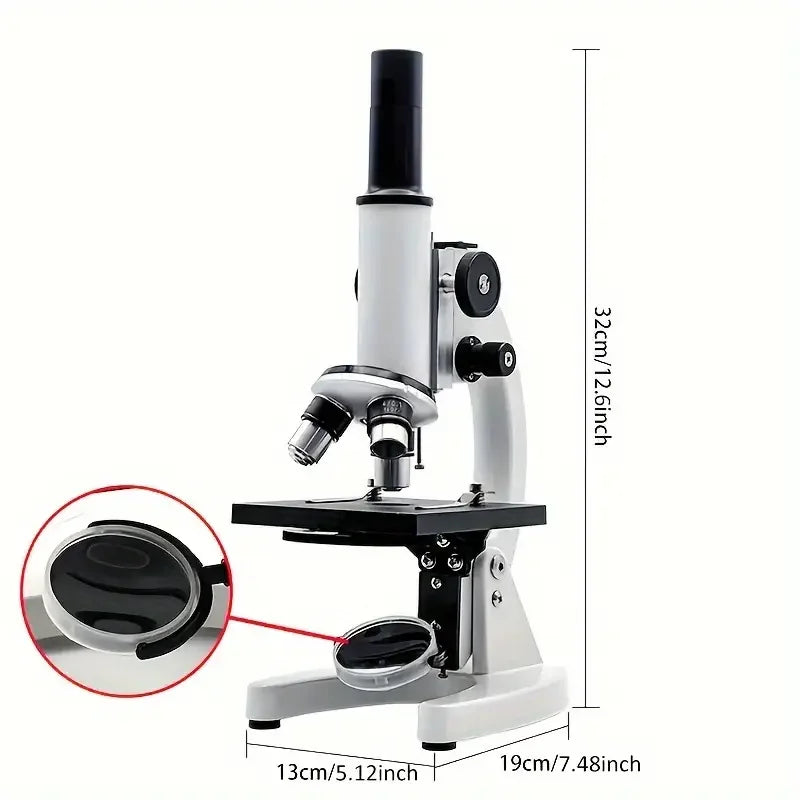Monocular Optical Microscope 64X-2400X Microscope School Science Experimental Biology Microscope Digital Microscope for Children